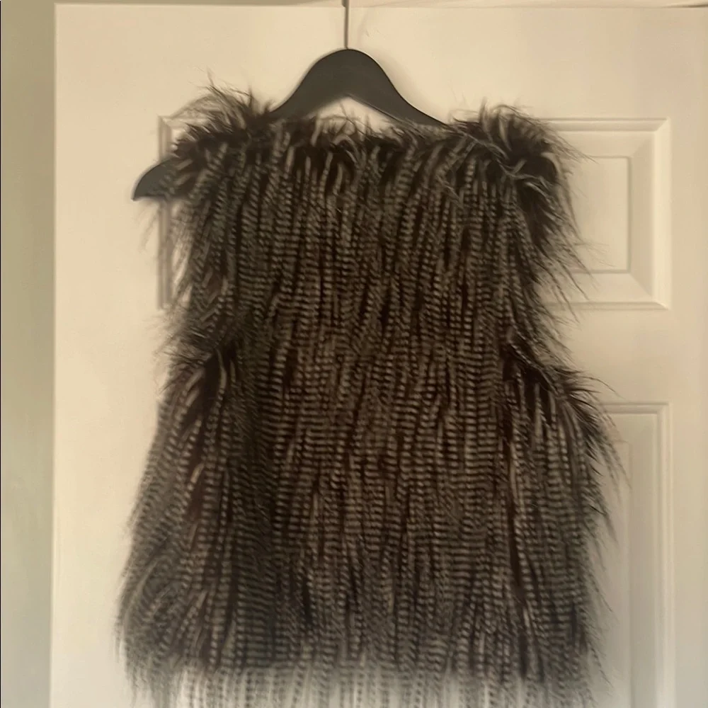 Forever 21 Faux Fur Vest in Black and Brown - Picture 3 of 3